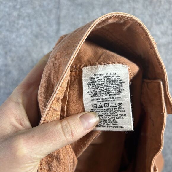 Anthropologie Pants Womens 28 Orange Chino The Wanderer Straight Cotton Linen - Picture 10 of 10